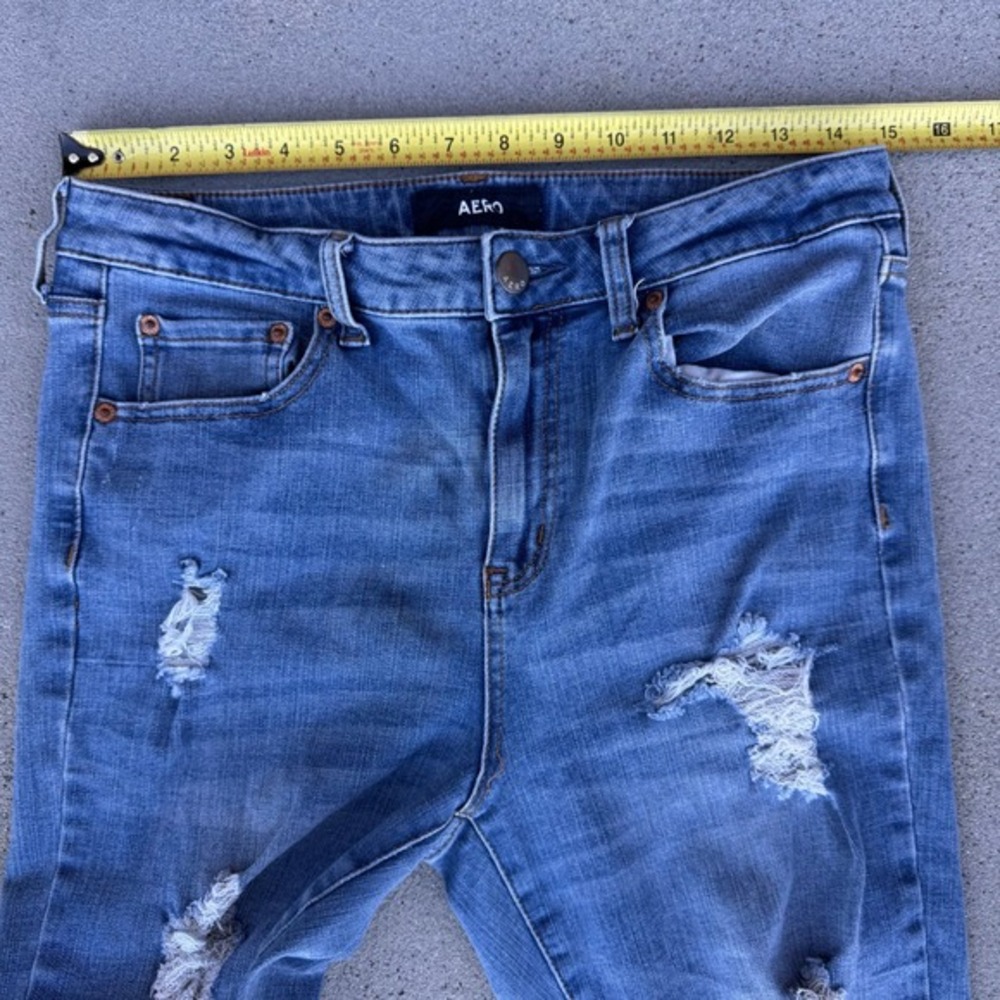 Aeropostale Aero High Rise Distressed‎ Skinny Jeans Blue Women 12R - Picture 3 of 11
